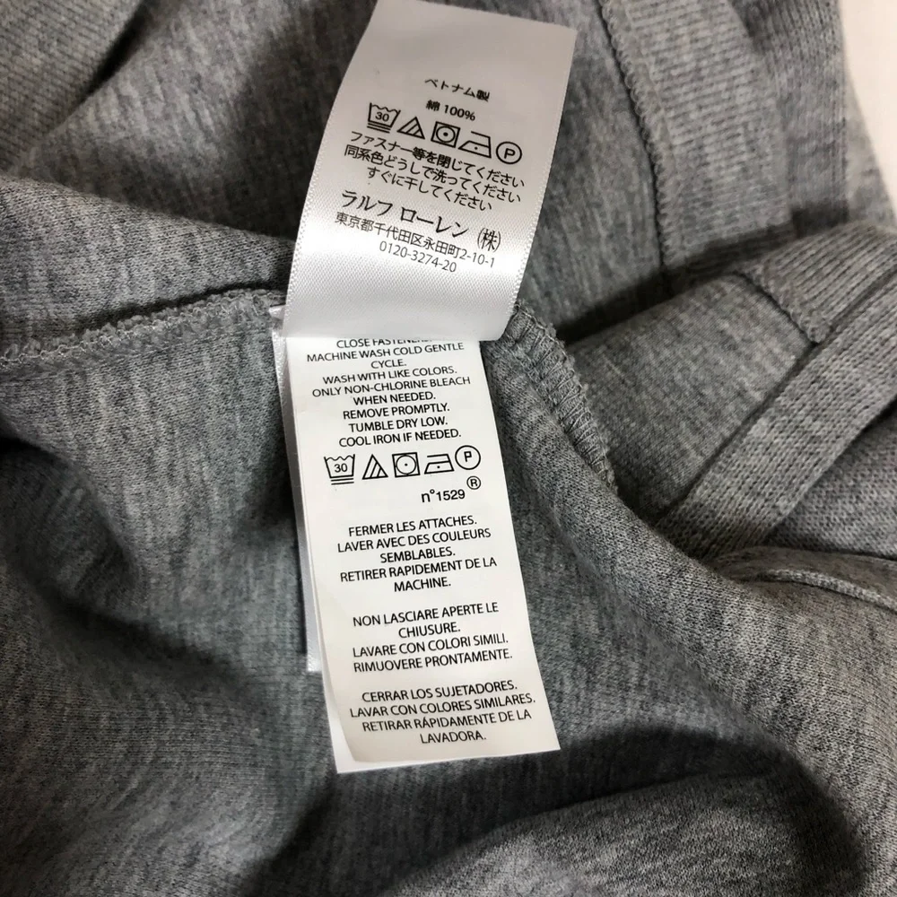 Polo Ralph Lauren Cotton Gray Embroidery Pony‎ 1/4 Zipper Pull Over Sweater XL